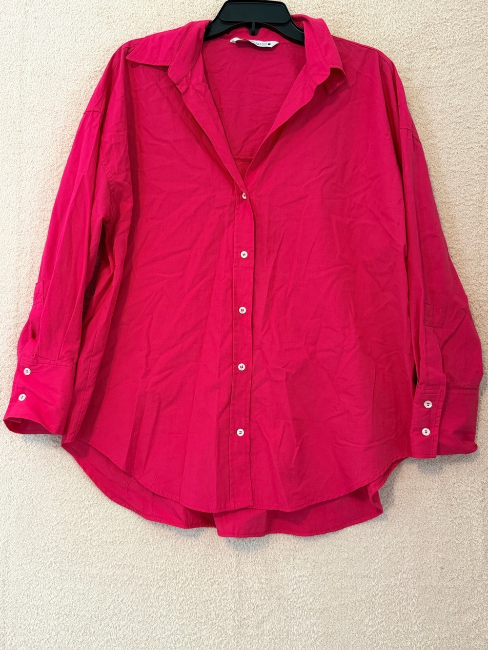 Zara Hot Pink Button-Up Blouse